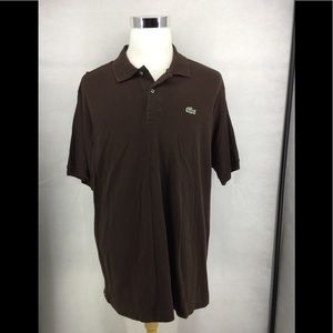 LACOSTE POLO SHIRT 8 L BROWN MADE IN PERU 🐊